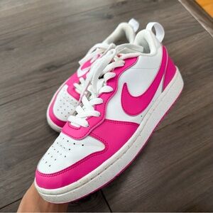 Nike White & Hot Pink Low-Top Sneakers